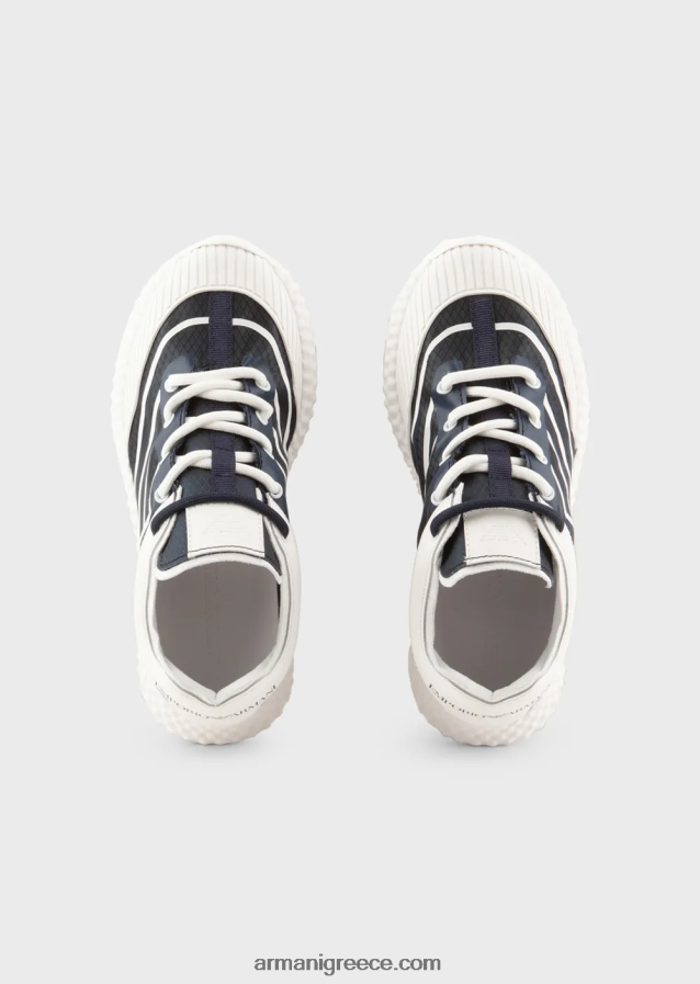 αγόρι Armani sneakers από καουτσούκ και νάιλον με υπερμεγέθη αετό 4046R62482 ναυτικό μπλε
