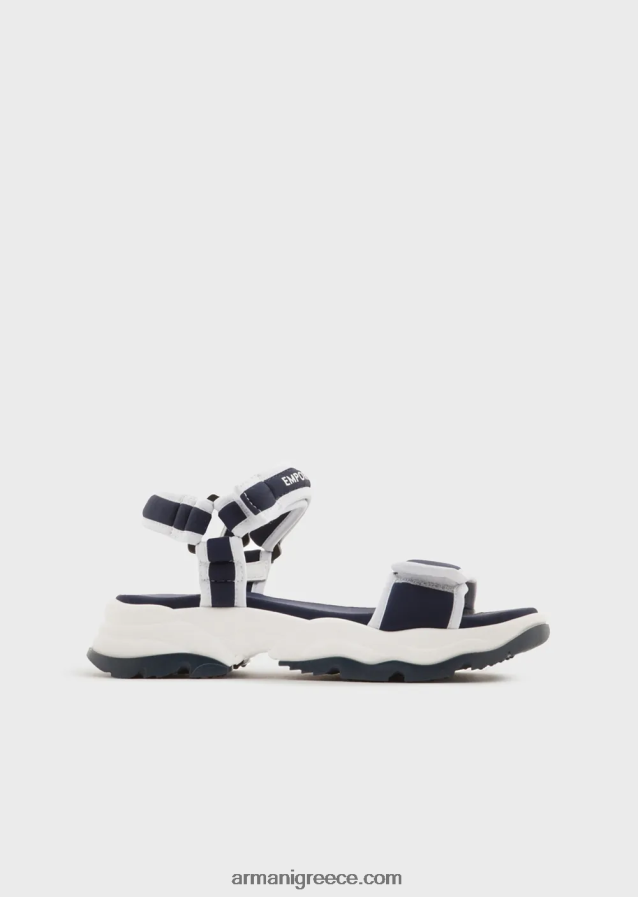 αγόρι Armani υφασμάτινα σανδάλια με ταινία και velcro 4046R62480 μαύρος