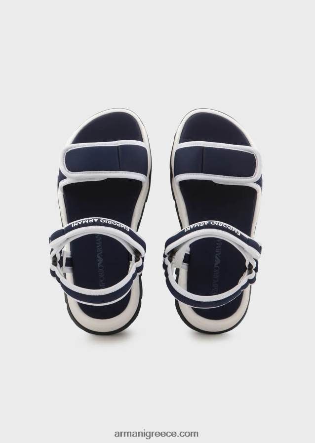 αγόρι Armani υφασμάτινα σανδάλια με ταινία και velcro 4046R62480 μαύρος