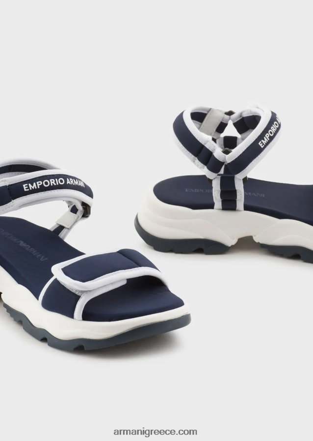 αγόρι Armani υφασμάτινα σανδάλια με ταινία και velcro 4046R62480 μαύρος