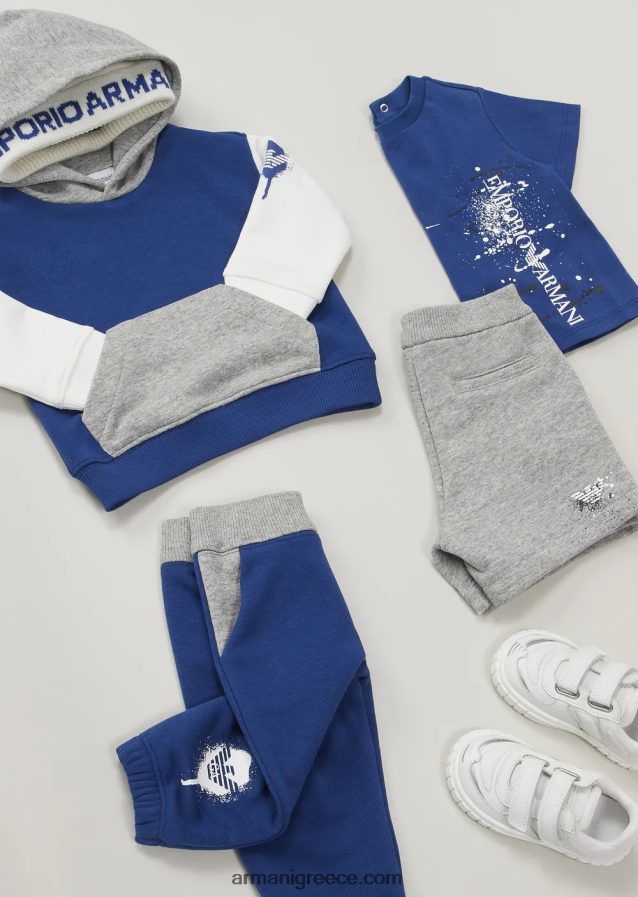αγόρι Armani πλεκτό μπανί με αυτιά και λογότυπο ζακάρ 4046R62734