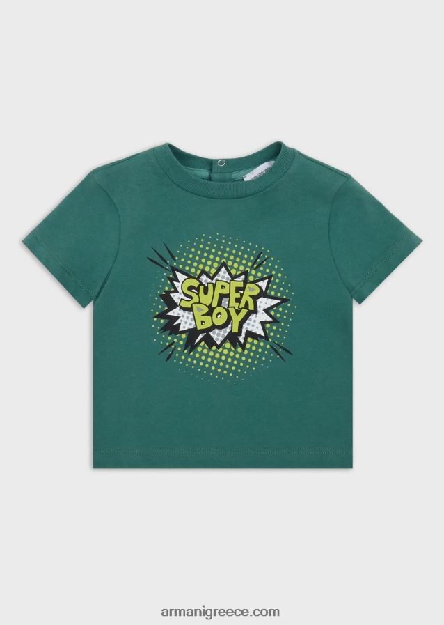 αγόρι Armani Μπλουζάκι από βιολογικό ζέρσεϊ με λογότυπο κινουμένων σχεδίων 4046R62686 πρότυπο