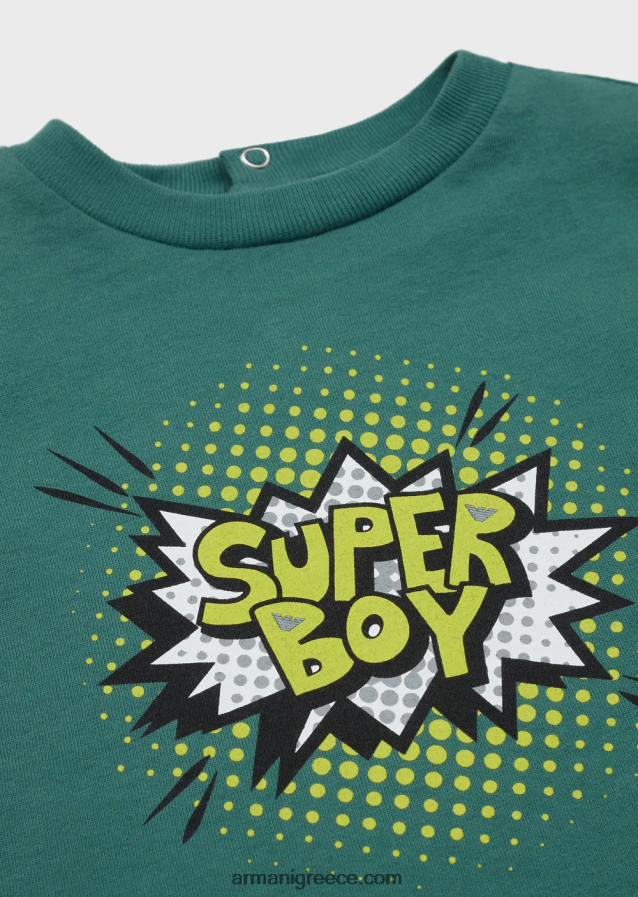 αγόρι Armani Μπλουζάκι από βιολογικό ζέρσεϊ με λογότυπο κινουμένων σχεδίων 4046R62686 πρότυπο