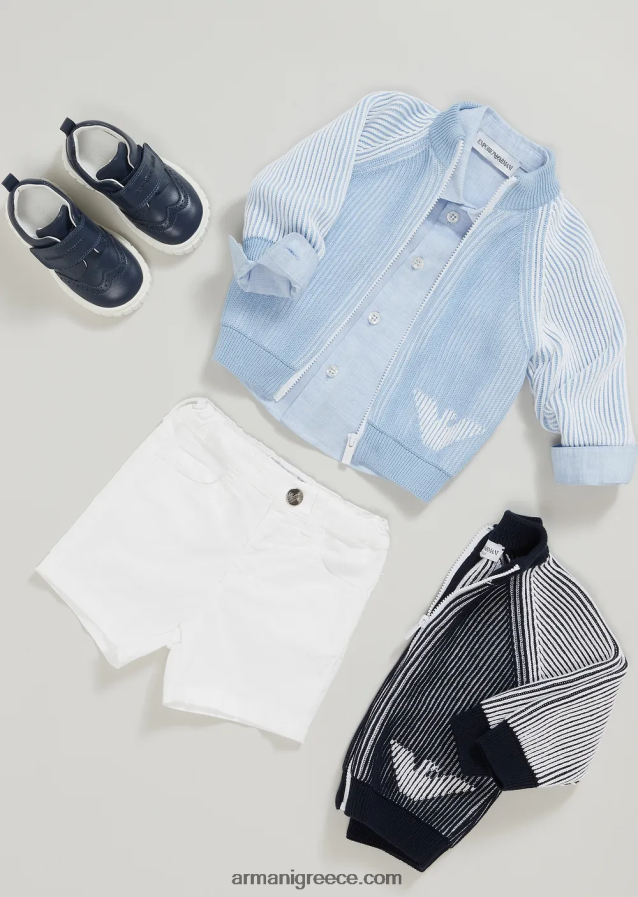 αγόρι Armani Πουκάμισο λινό με κέντημα αετού 4046R62689 γαλανός