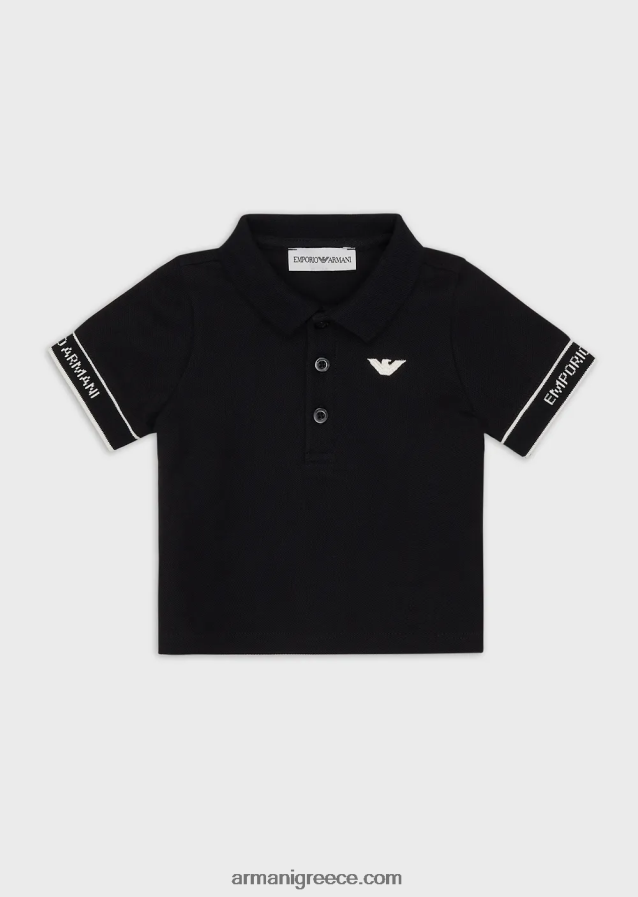 αγόρι Armani ζέρσεϊ πόλο με κέντημα αετού 4046R62690 ναυτικό μπλε