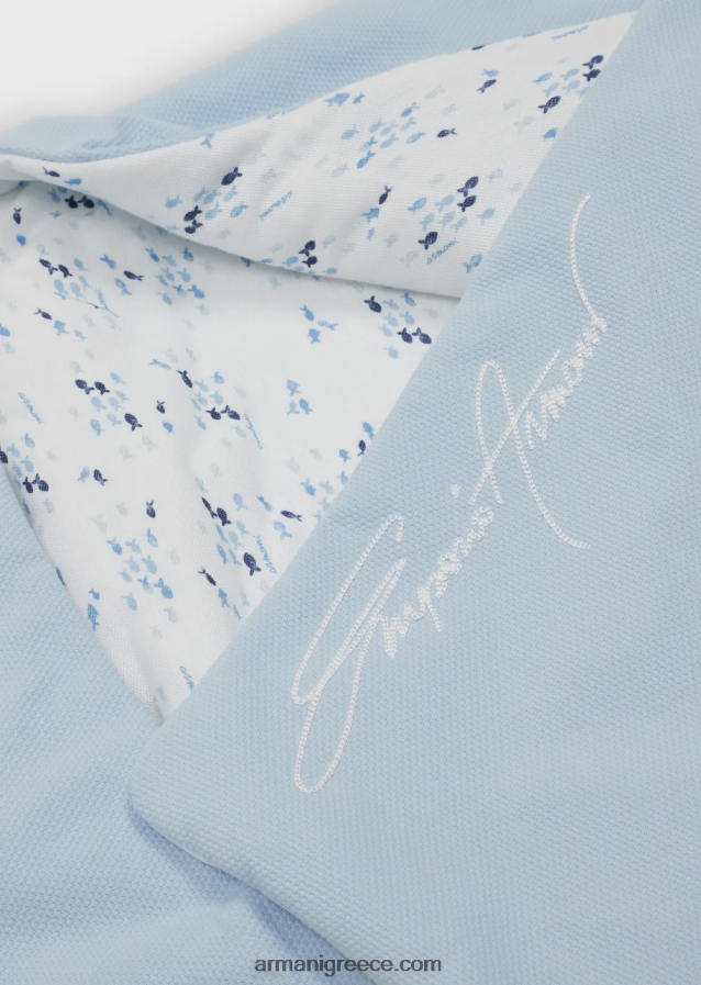 αγόρι Armani υπνόσακος πικέ-ζέρσεϊ με κέντημα με λογότυπο 4046R62695