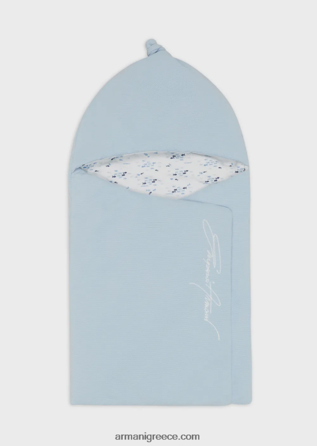 αγόρι Armani υπνόσακος πικέ-ζέρσεϊ με κέντημα με λογότυπο 4046R62695