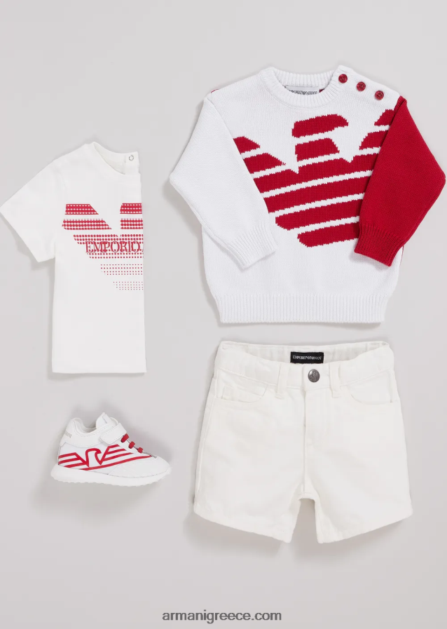 αγόρι Armani Ταύρο σορτς βαμμένα με ρούχα 4046R62701 άσπρο