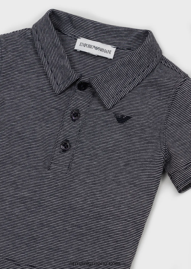 αγόρι Armani μπλουζάκι πόλο ζέρσεϊ με μικρορίγες 4046R62702 ναυτικό μπλε