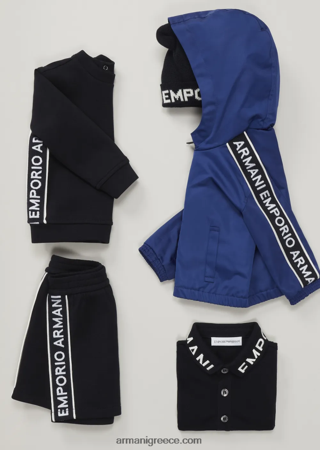 αγόρι Armani Πικέ μπλουζάκι πόλο μερσερίντ με λογότυπο γιακά 4046R62705 άσπρο