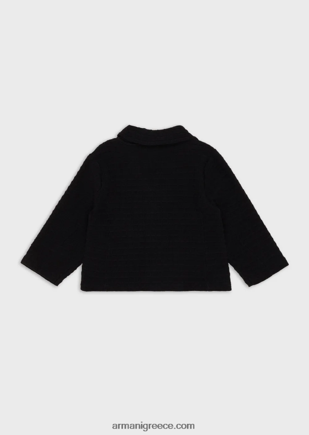 αγόρι Armani σακάκι μονόπετο από ανάγλυφο ύφασμα 4046R62706 ναυτικό μπλε