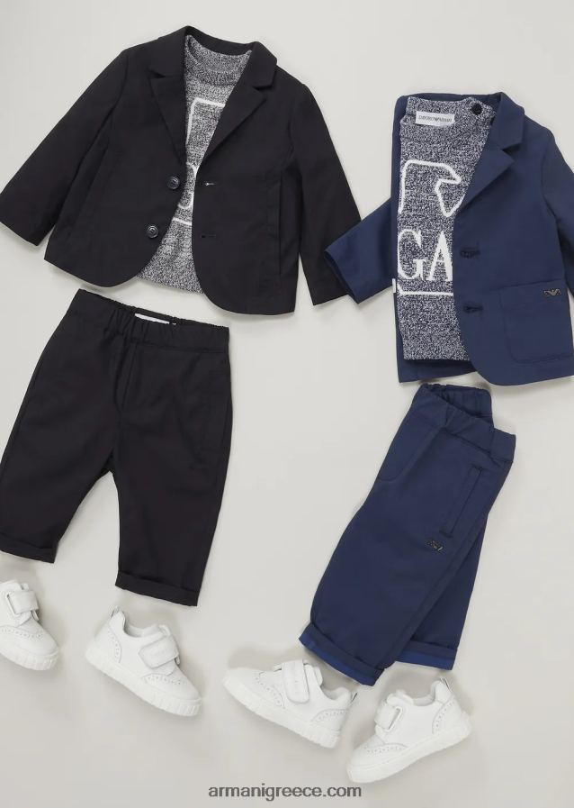 αγόρι Armani τζάμπα μελανζέ με λογότυπο ζακάρ 4046R62711 ανοιχτό γκρι