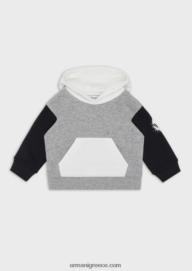 αγόρι Armani Φούτερ με κουκούλα χρώματος με βαμμένο λογότυπο αετού 4046R62718