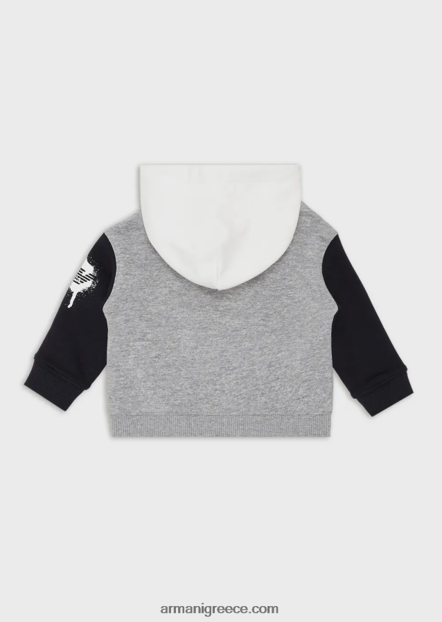 αγόρι Armani Φούτερ με κουκούλα χρώματος με βαμμένο λογότυπο αετού 4046R62718