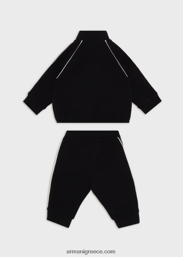 αγόρι Armani αθλητική φόρμα διπλής φανέλας με φερμουάρ και ταινία με λογότυπο 4046R62725 ναυτικό μπλε