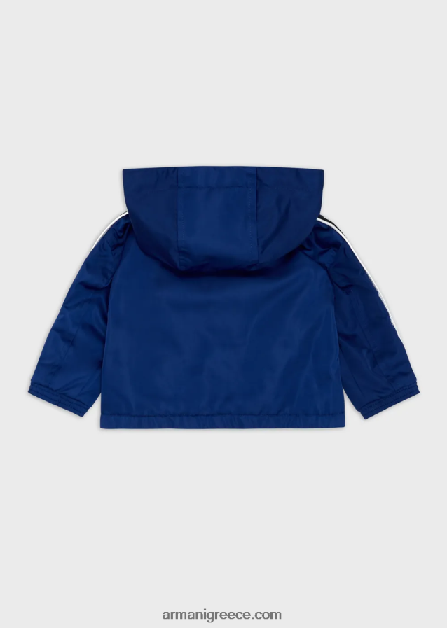 αγόρι Armani Μπλούζον από νάιλον ανακυκλωμένο, αδιάβροχο με κουκούλα και ταινία λογότυπου 4046R62728