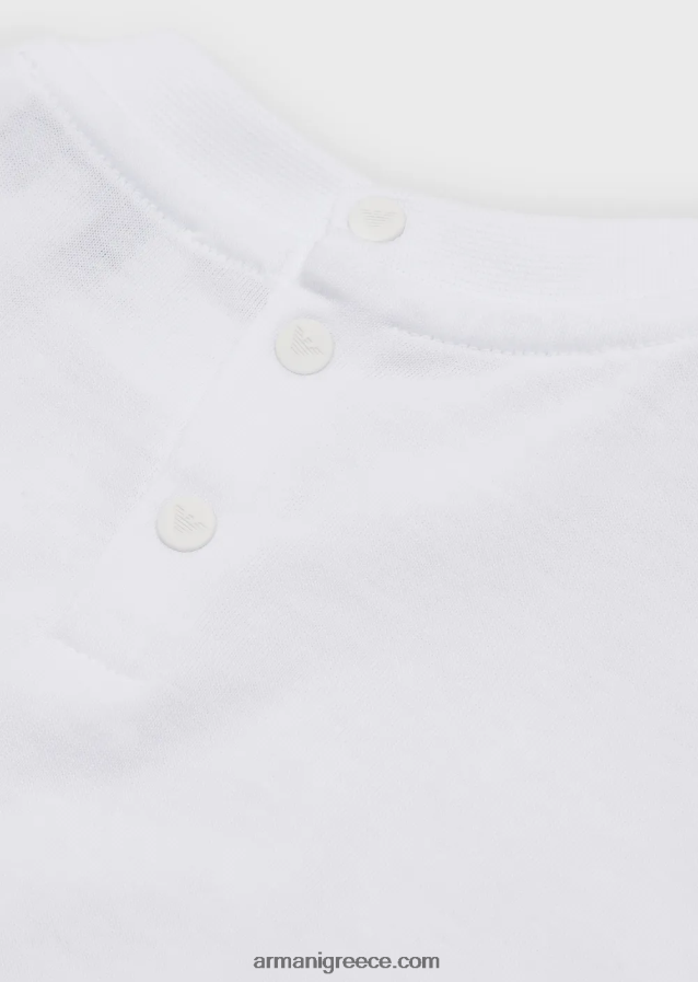 αγόρι Armani T-shirt supima με βασικό έμπλαστρο λογότυπου 4046R62681 άσπρο