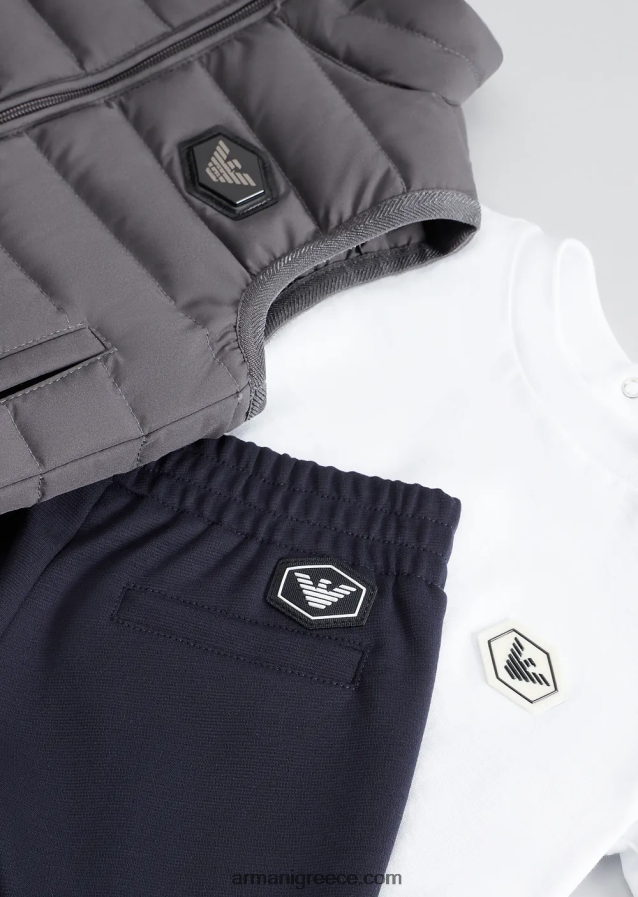 αγόρι Armani T-shirt supima με βασικό έμπλαστρο λογότυπου 4046R62681 άσπρο