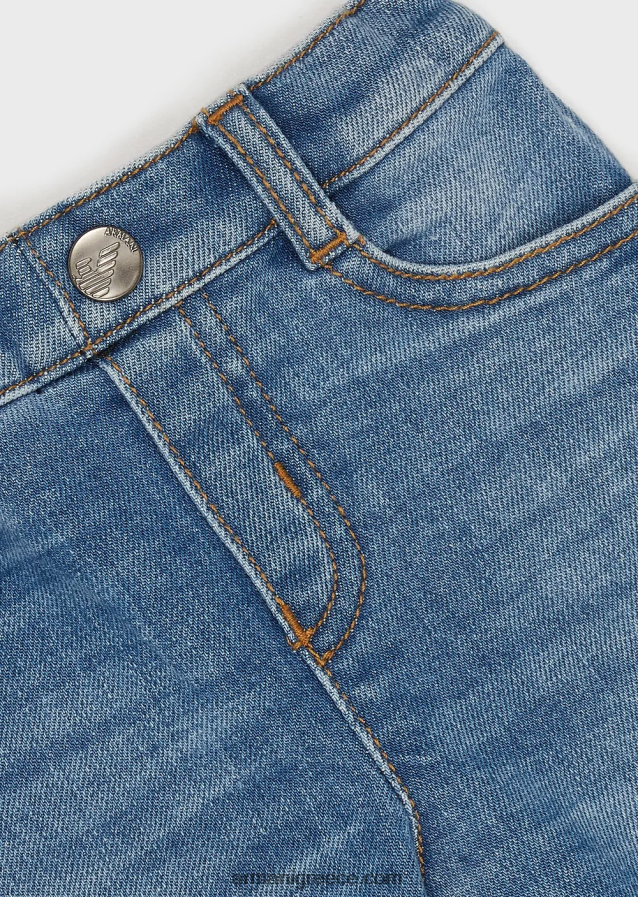 αγόρι Armani Τζιν τζιν j07 με ένθετο λογότυπο στη μέση 4046R62703 γαλάζιο