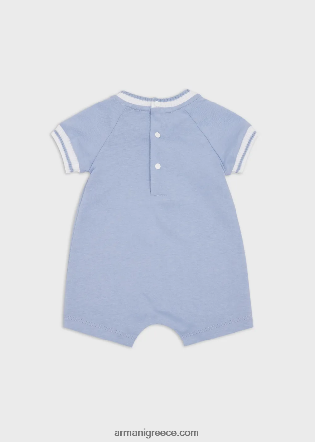αγόρι Armani manga capsule συλλογή στάμπα organic-jersey romper 4046R62699 γαλανός