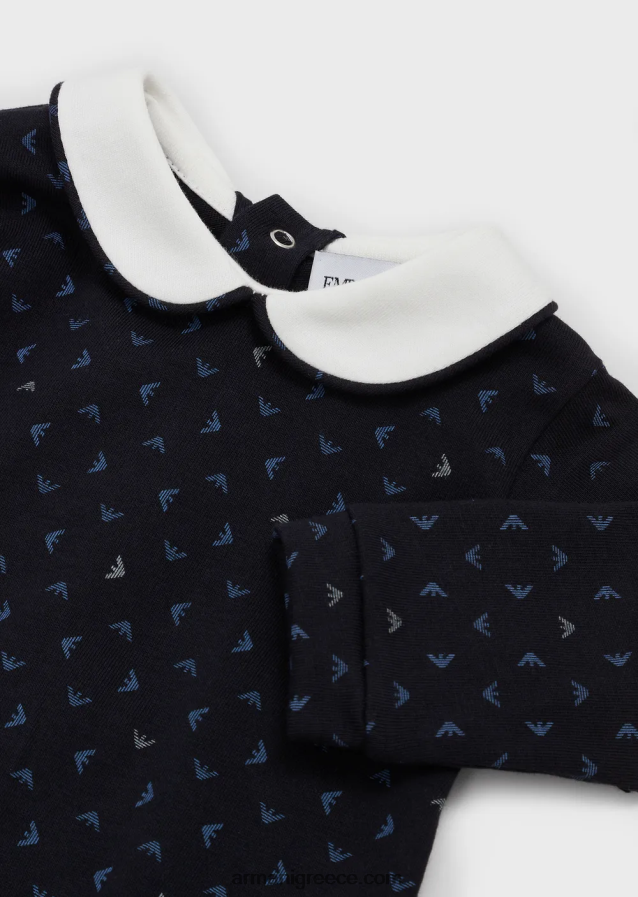 αγόρι Armani onesie με γιακά peter pan και ολόγυρα αετό op-art 4046R62715