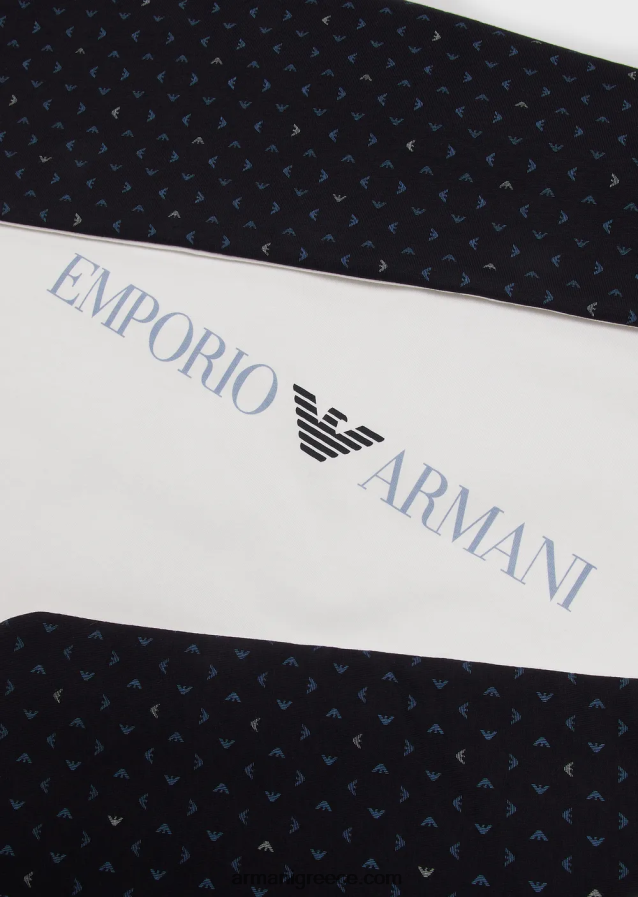 αγόρι Armani κουβέρτα διπλής όψης με λογότυπο op-art και αετούς 4046R62721