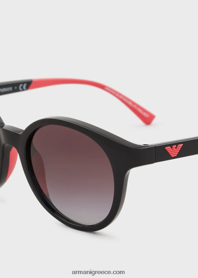 κορίτσι Armani στρογγυλά γυαλιά ηλίου 4046R62591 μαύρος