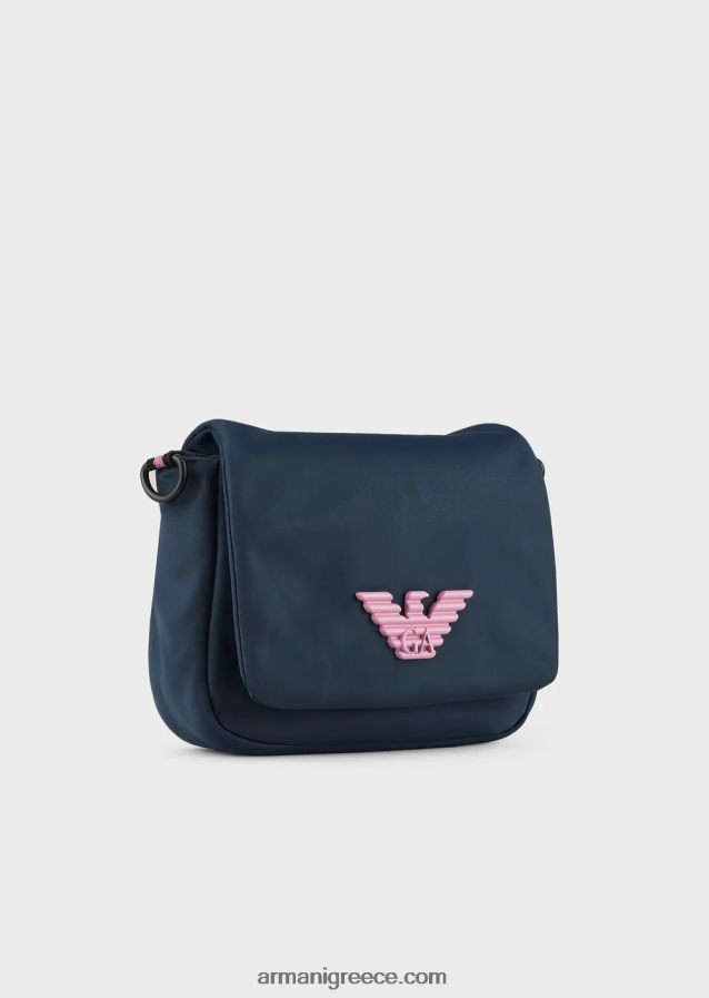 κορίτσι Armani τσάντα αγγελιοφόρου από ανακυκλωμένο νάιλον με πιάτο αετού 4046R62620