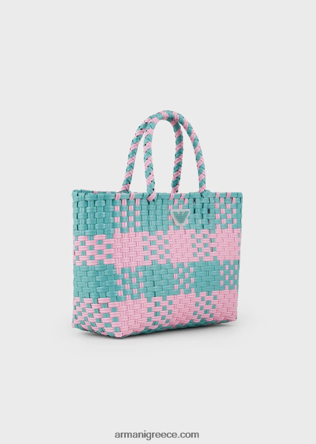 κορίτσι Armani δίχρωμη υφαντή τσάντα shopper 4046R62584