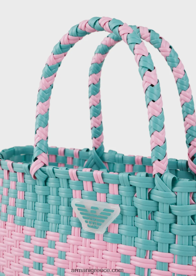 κορίτσι Armani δίχρωμη υφαντή τσάντα shopper 4046R62584