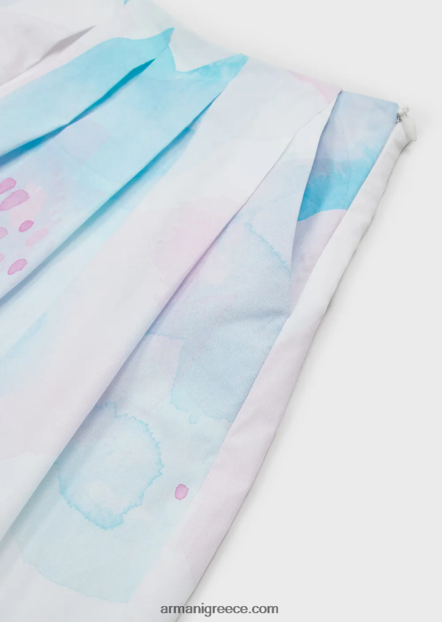 κορίτσι Armani φούστα ποπλίνα με φλοράλ στάμπα ακουαρέλα 4046R62541