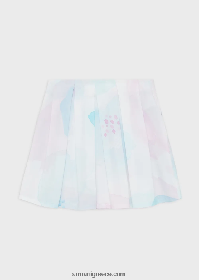 κορίτσι Armani φούστα ποπλίνα με φλοράλ στάμπα ακουαρέλα 4046R62541