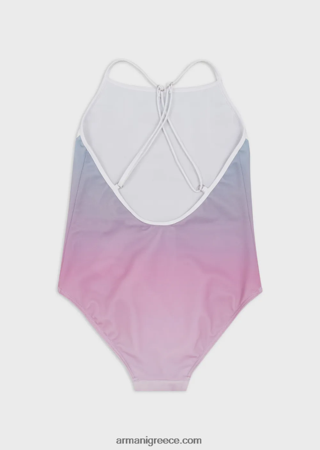 κορίτσι Armani Ολόσωμο μαγιό ανακυκλωμένου πολυεστέρα με υπερμεγέθη αετό 4046R62551 ροζ