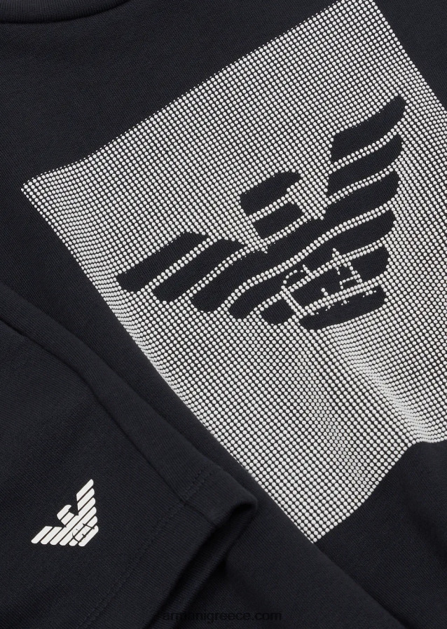 κορίτσι Armani ελαφρύ σετ φούτερ και σορτς από φλις ζέρσεϊ 4046R62565 ναυτικό μπλε