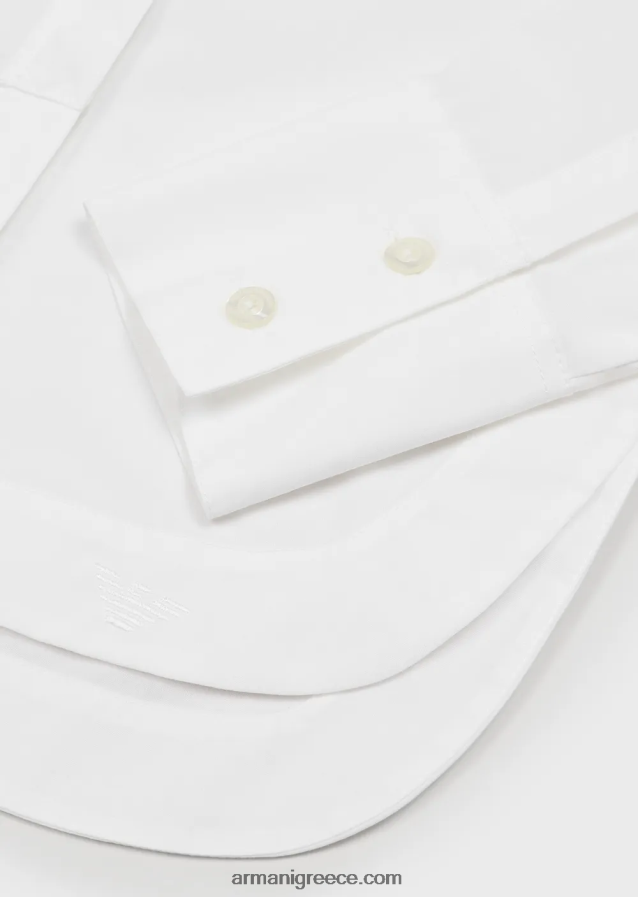 κορίτσι Armani πουκάμισο από ποπλίνα 4046R62571 άσπρο