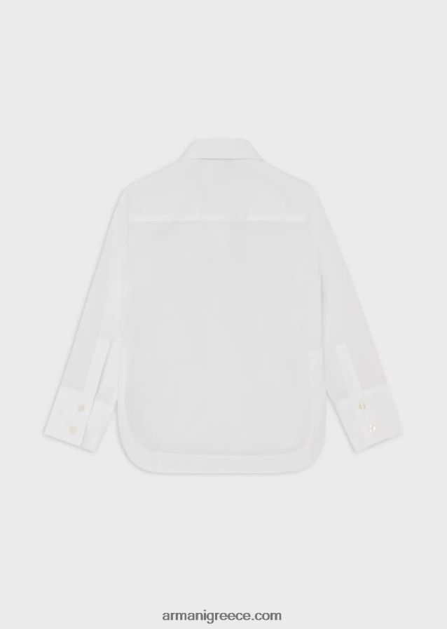 κορίτσι Armani πουκάμισο από ποπλίνα 4046R62571 άσπρο