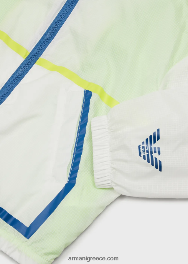 κορίτσι Armani νάιλον μπλούζον ea crew με φερμουάρ 4046R62546 άσπρο