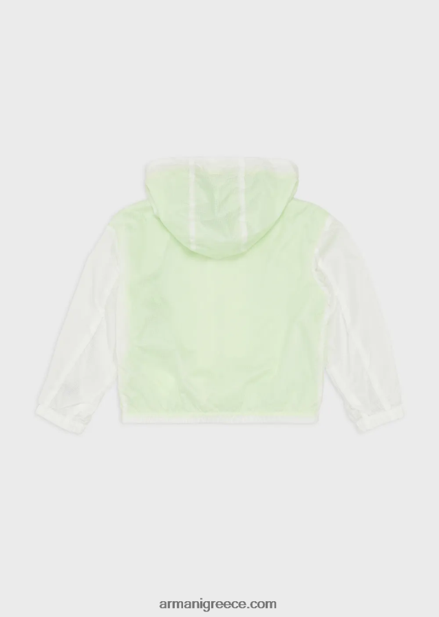 κορίτσι Armani νάιλον μπλούζον ea crew με φερμουάρ 4046R62546 άσπρο