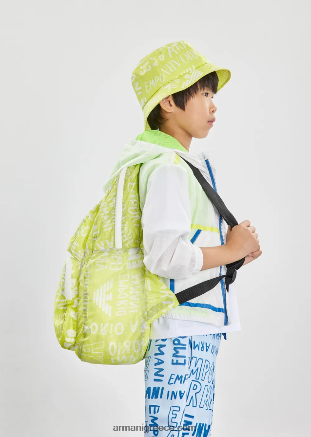 κορίτσι Armani νάιλον μπλούζον ea crew με φερμουάρ 4046R62546 άσπρο