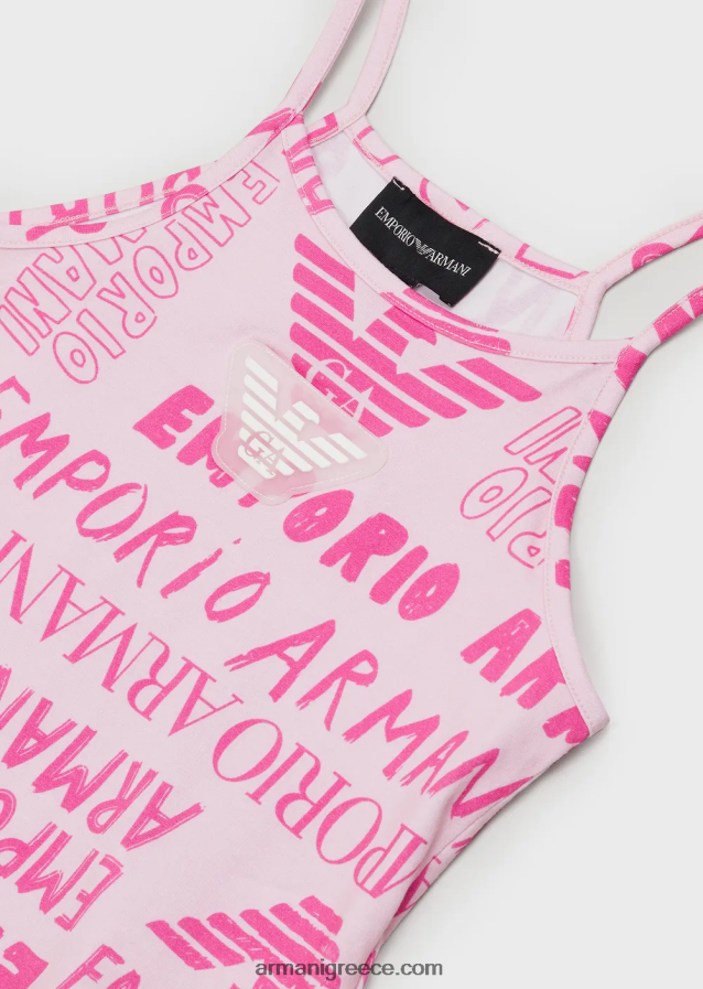 κορίτσι Armani μπλουζάκι φανελάκι με γράμματα ea crew παντού 4046R62549 ροζ