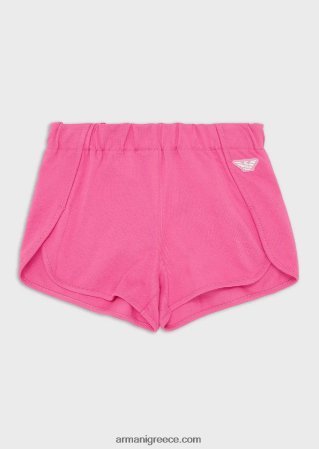 κορίτσι Armani Σορτς πικέ-ζέρσεϊ ea crew με μπάλωμα αετού 4046R62569 ροζ