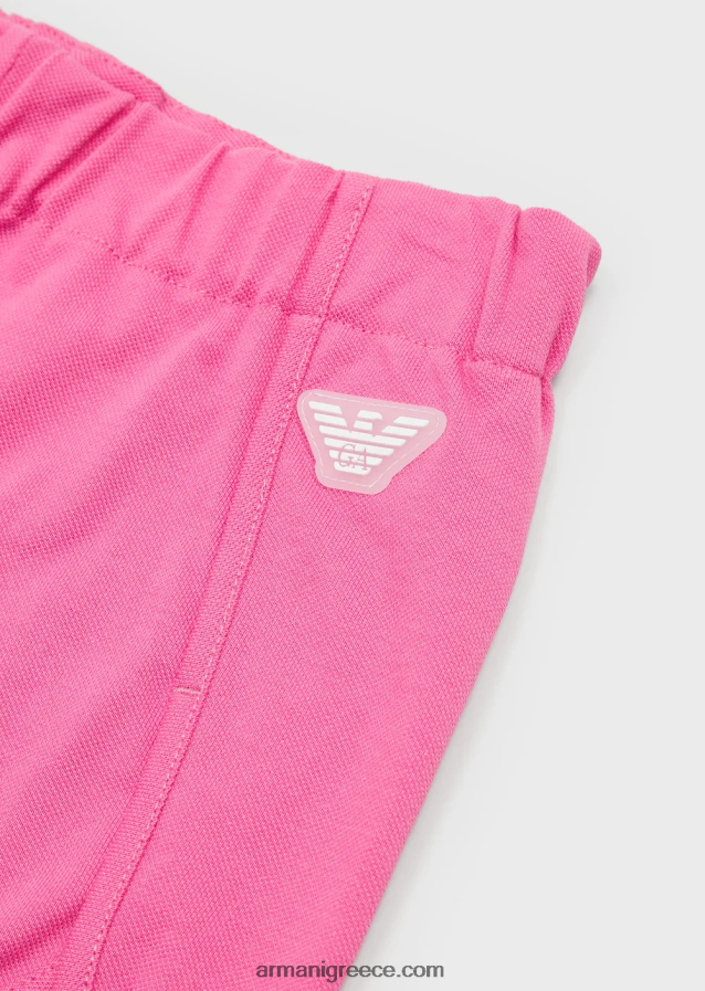κορίτσι Armani Σορτς πικέ-ζέρσεϊ ea crew με μπάλωμα αετού 4046R62569 ροζ
