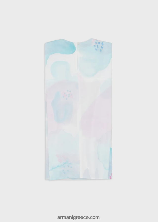 κορίτσι Armani Φόρεμα με φλοράλ ποπλίνα με ακουαρέλα floral print 4046R62539 πρότυπο