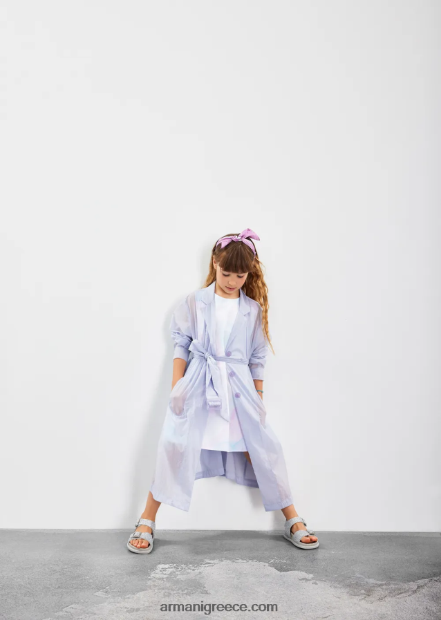 κορίτσι Armani Φόρεμα με φλοράλ ποπλίνα με ακουαρέλα floral print 4046R62539 πρότυπο