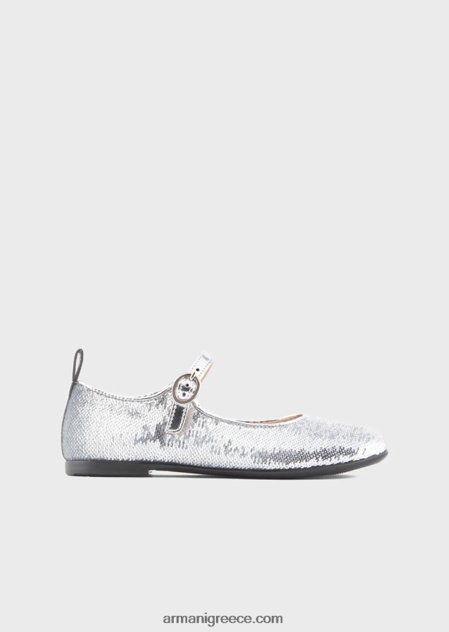 κορίτσι Armani mary janes με παγιέτες παντού 4046R62581 ασήμι