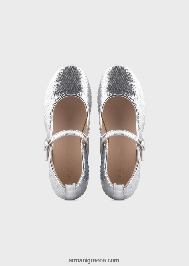 κορίτσι Armani mary janes με παγιέτες παντού 4046R62581 ασήμι
