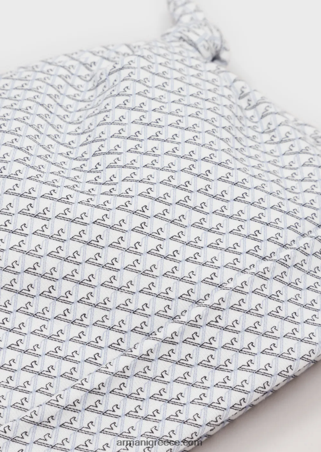 κορίτσι Armani κουμπωτό κόμπο με αετούς op-art 4046R62627 άσπρο