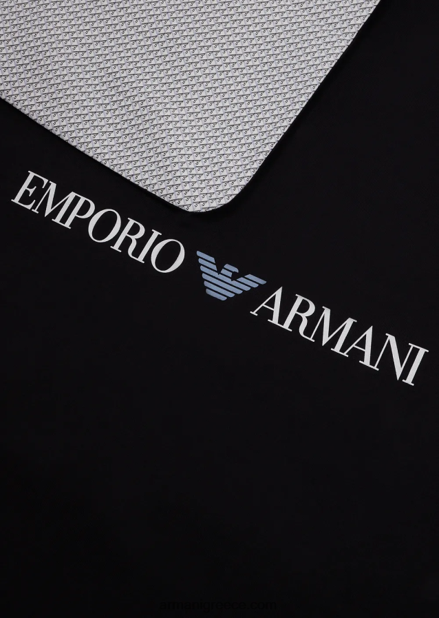 κορίτσι Armani κουβέρτα διπλής όψης με αετούς op-art 4046R62639