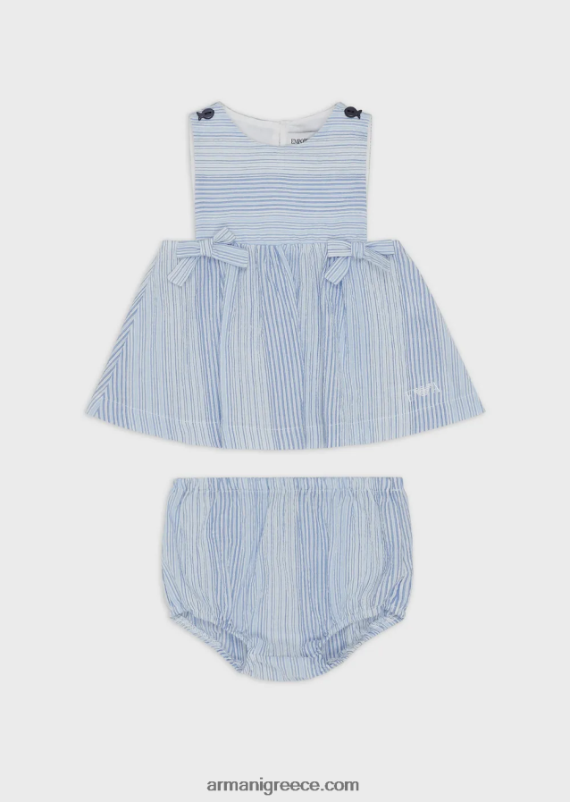 κορίτσι Armani Σετ με ριγέ παραθαλάσσιο εμπριμέ φόρεμα και σορτς 4046R62656