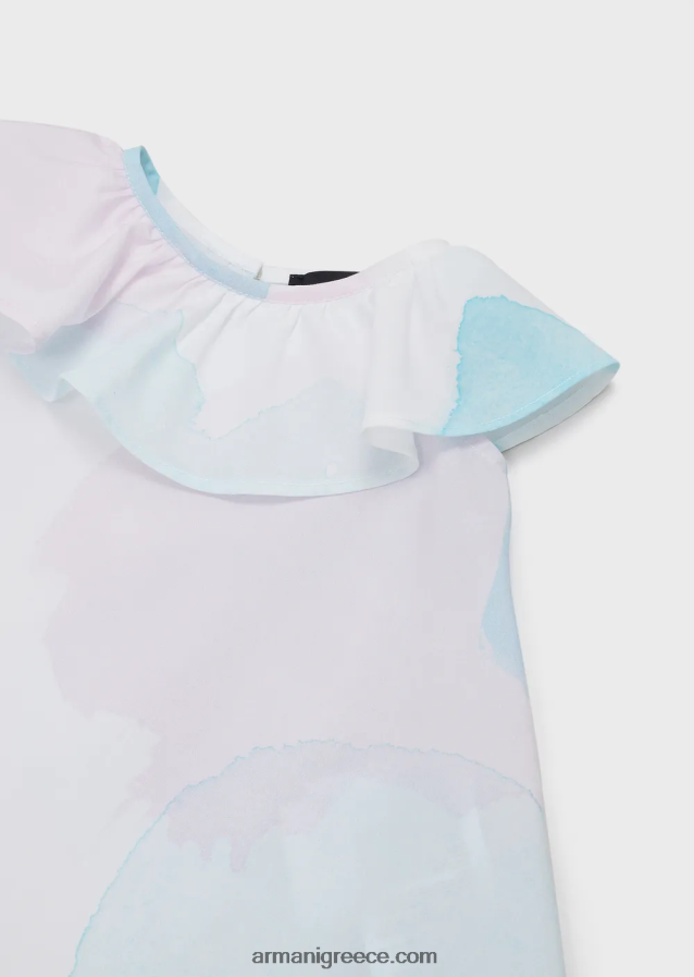 κορίτσι Armani φόρεμα από ποπλίνα με λουλουδάτο στάμπα με λουλουδάτο στάμπα 4046R62658 πρότυπο